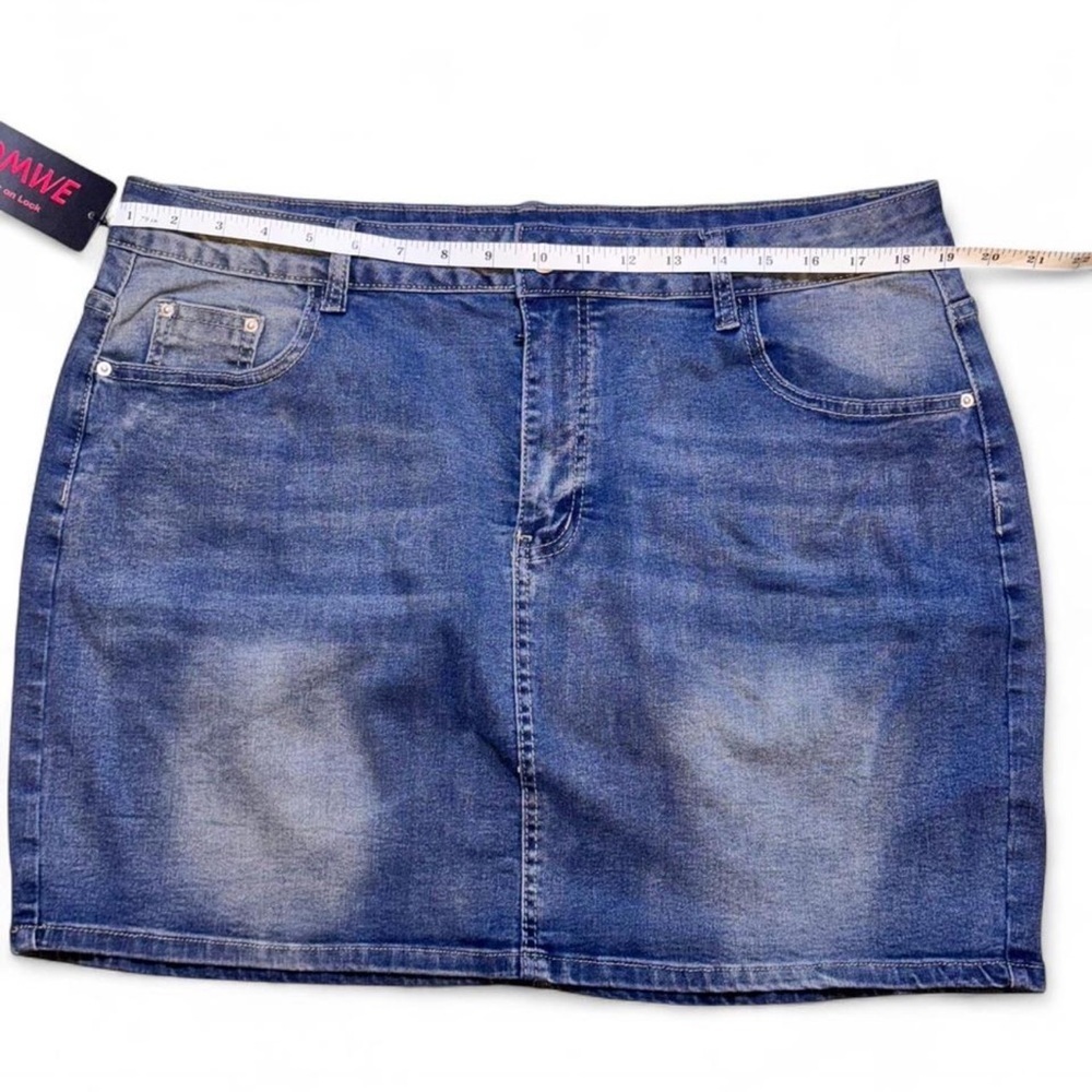 ROMWE Light Blue Denim Skirt